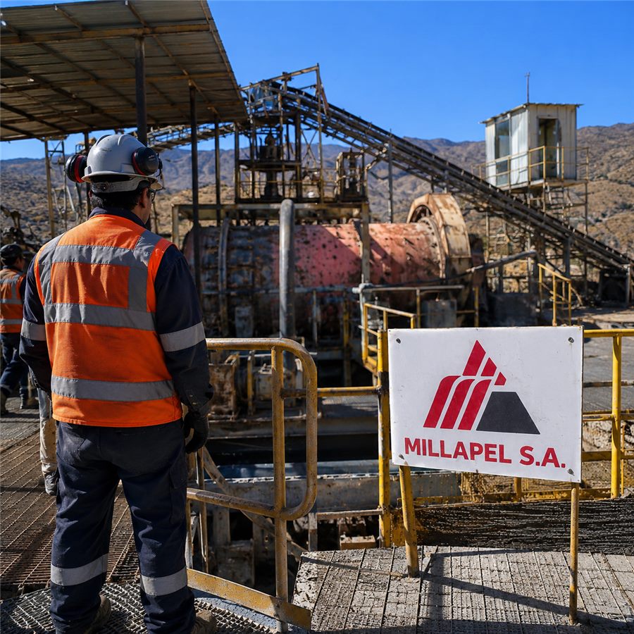 Infraestructura minera en terreno rocoso