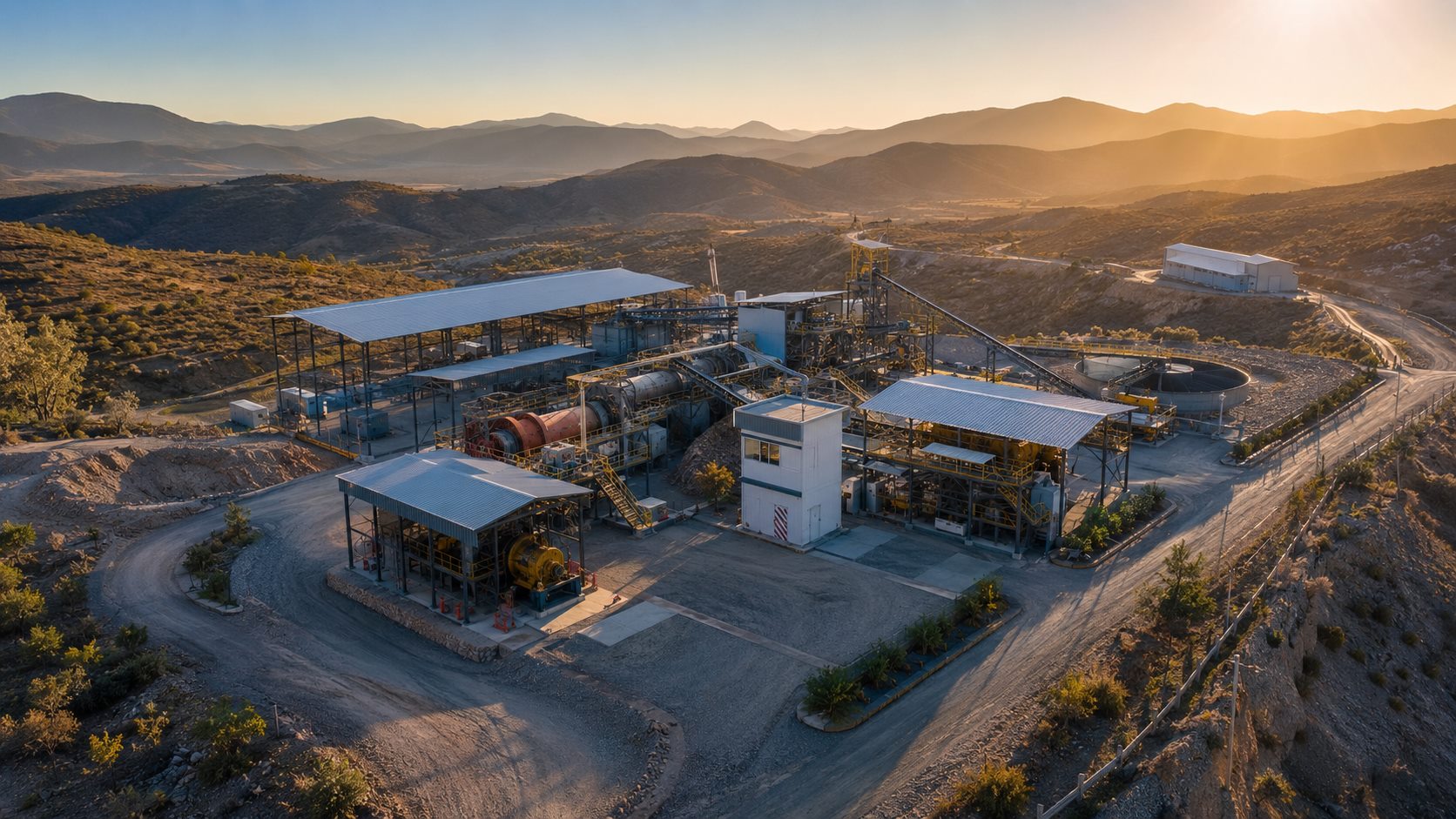 Vista aérea institucional de la Planta Illapel y su infraestructura minera